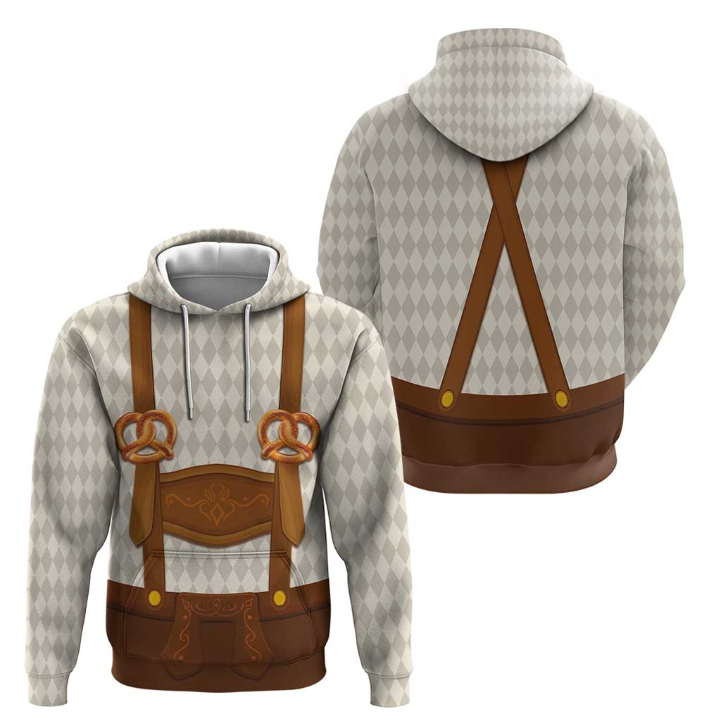 Traditional German Costume - Lederhosen and Soft Pretzel Hoodie Old Vintage Bavarian Pattern LT03