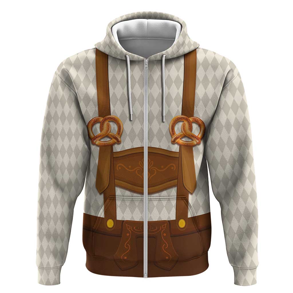 Traditional German Costume - Lederhosen and Soft Pretzel Hoodie Old Vintage Bavarian Pattern LT03