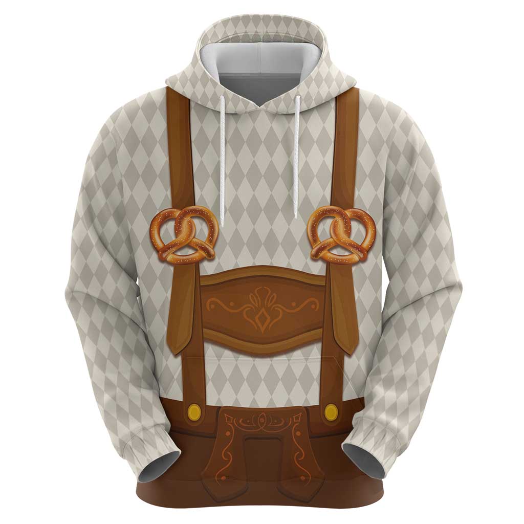 Traditional German Costume - Lederhosen and Soft Pretzel Hoodie Old Vintage Bavarian Pattern LT03