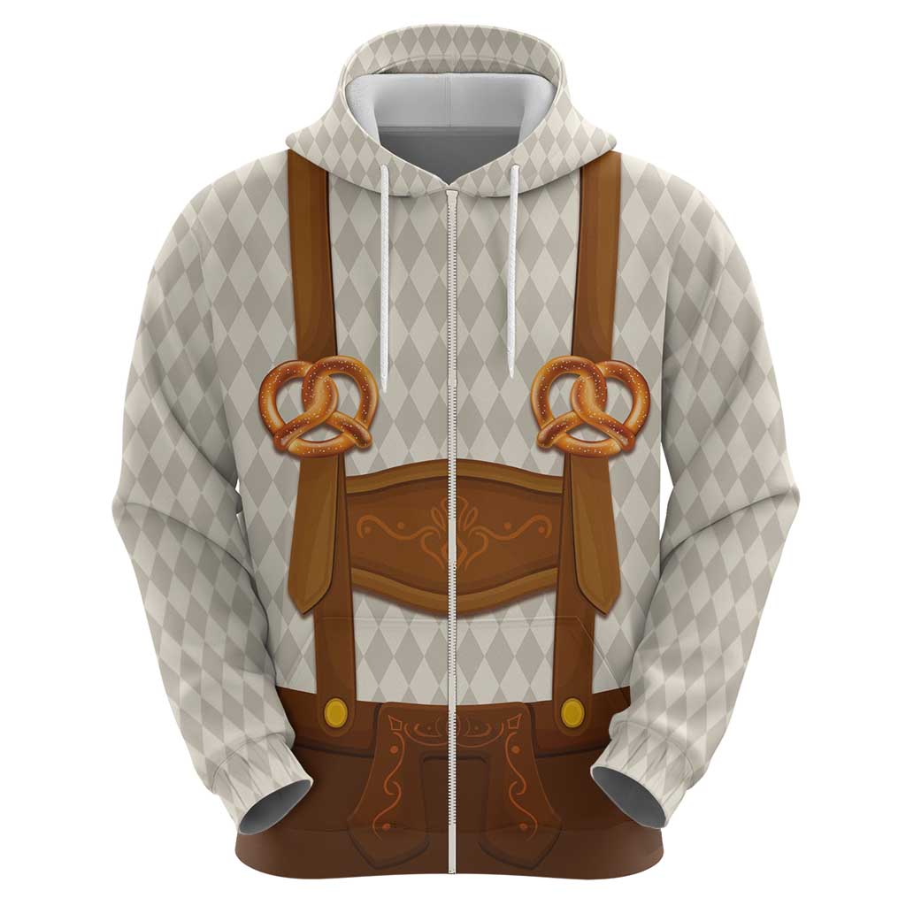 Traditional German Costume - Lederhosen and Soft Pretzel Hoodie Old Vintage Bavarian Pattern LT03