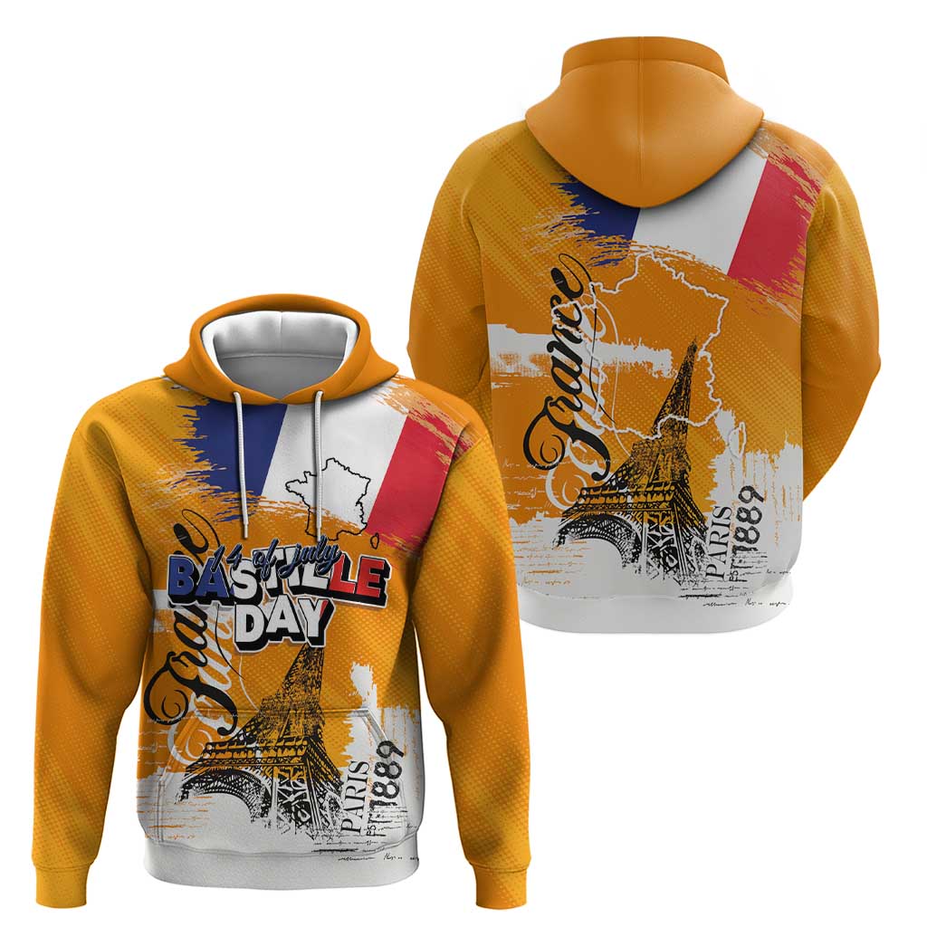 Bastille Day Hoodie France Typography Art Grunge Style LT03
