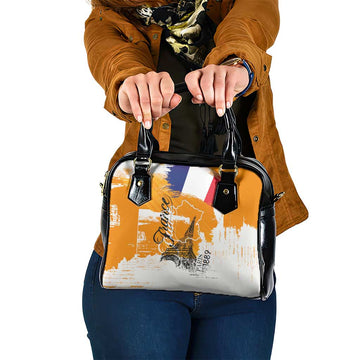 Bastille Day Shoulder Handbag France Typography Art Grunge Style LT03