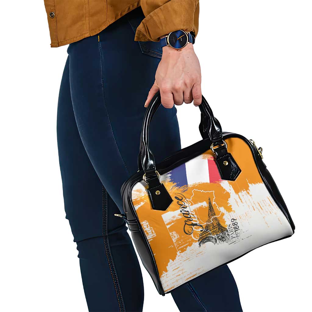 Bastille Day Shoulder Handbag France Typography Art Grunge Style LT03