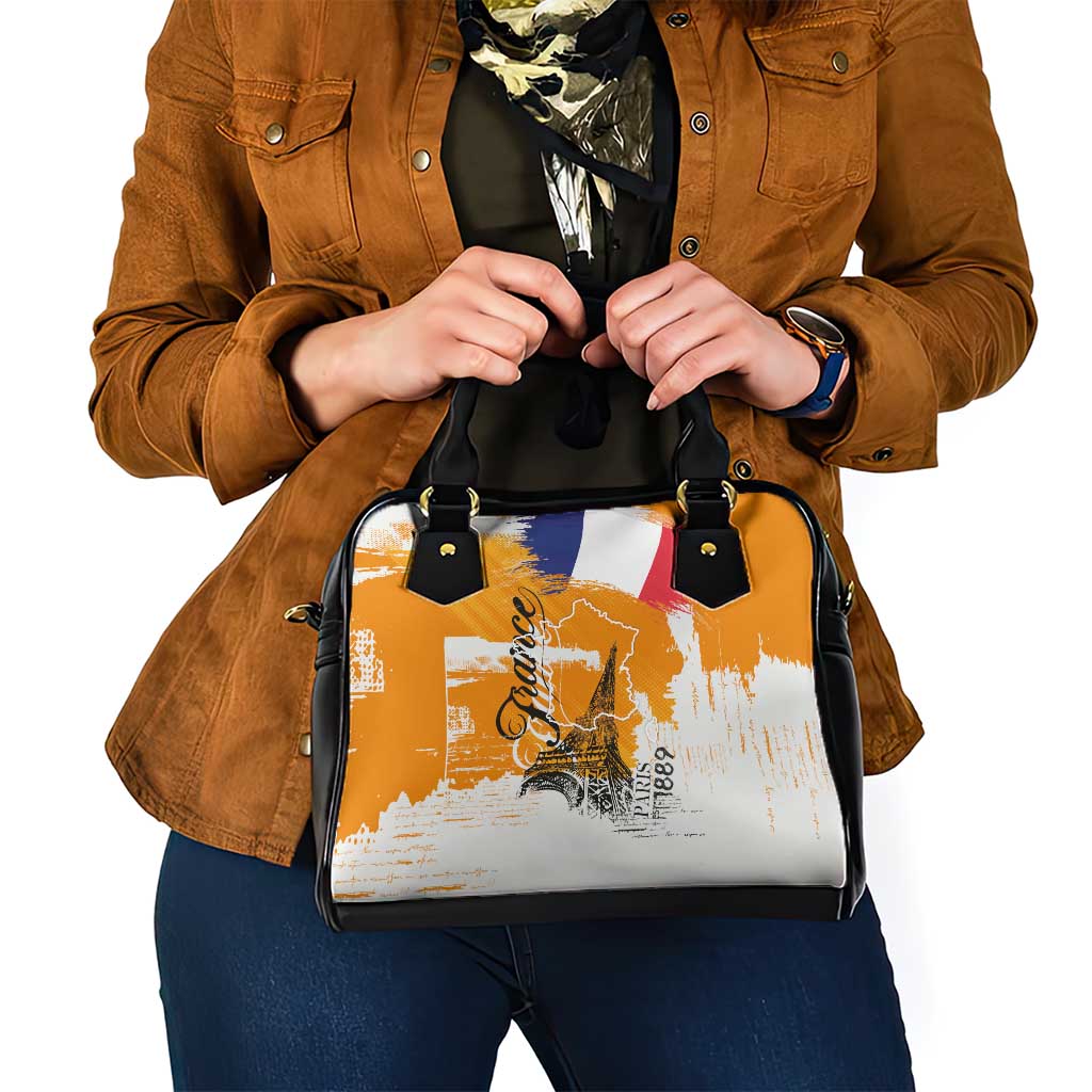 Bastille Day Shoulder Handbag France Typography Art Grunge Style LT03