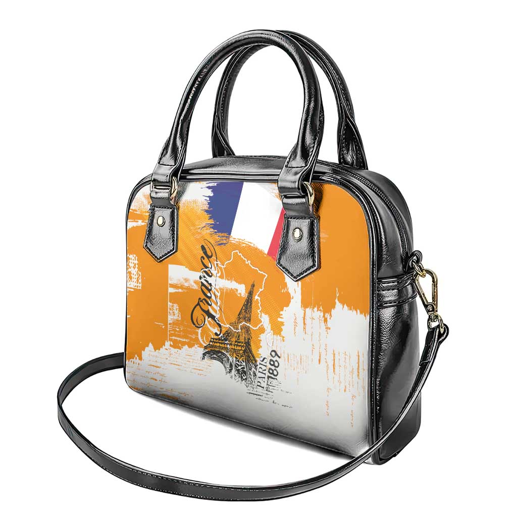 Bastille Day Shoulder Handbag France Typography Art Grunge Style LT03