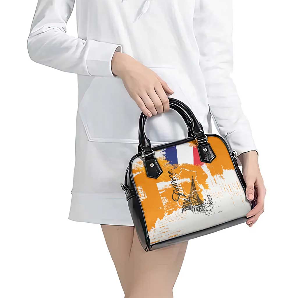 Bastille Day Shoulder Handbag France Typography Art Grunge Style LT03