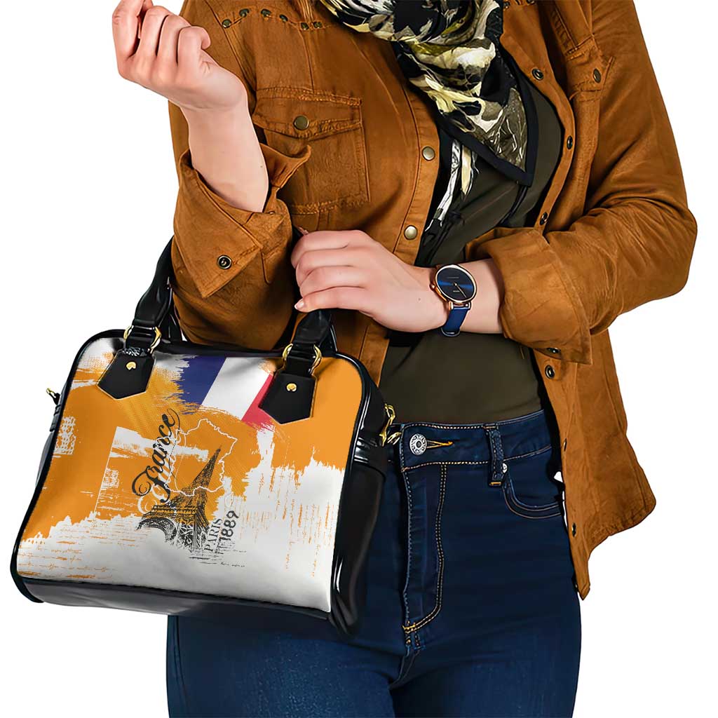 Bastille Day Shoulder Handbag France Typography Art Grunge Style LT03