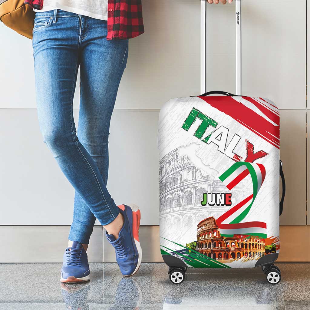 Italian National Day Luggage Cover Festa della Repubblica-The Colosseum Grunge Style LT03