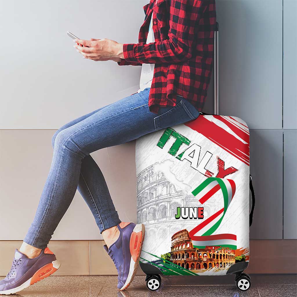 Italian National Day Luggage Cover Festa della Repubblica-The Colosseum Grunge Style LT03