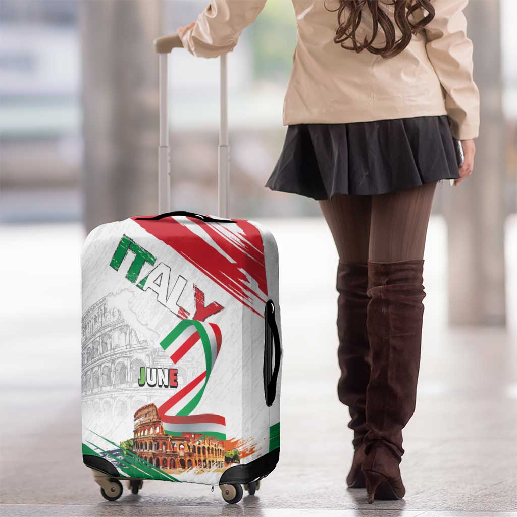 Italian National Day Luggage Cover Festa della Repubblica-The Colosseum Grunge Style LT03