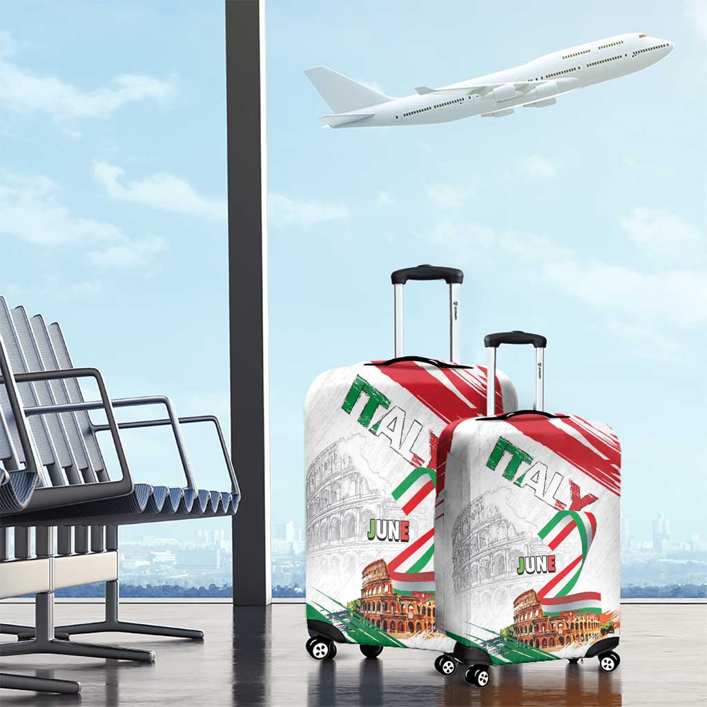 Italian National Day Luggage Cover Festa della Repubblica-The Colosseum Grunge Style LT03