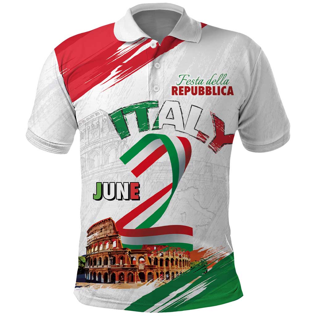 Italian National Day Polo Shirt Festa della Repubblica-The Colosseum Grunge Style LT03