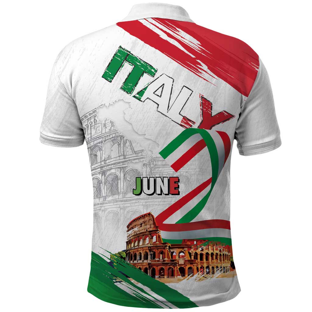 Italian National Day Polo Shirt Festa della Repubblica-The Colosseum Grunge Style LT03