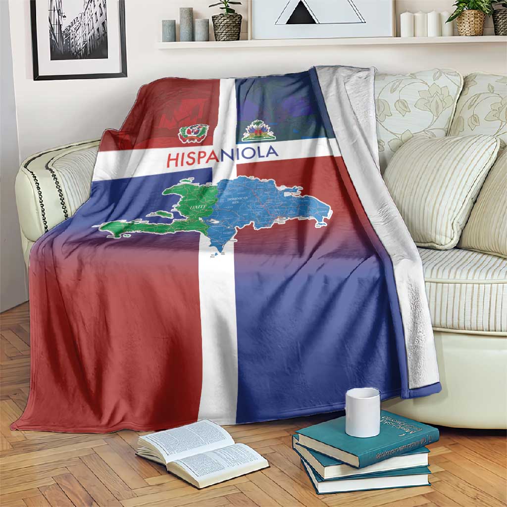 Hispaniola Blanket Haiti and Dominican Republic Emblems and Flag Style LT03