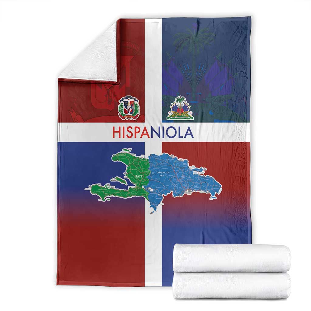 Hispaniola Blanket Haiti and Dominican Republic Emblems and Flag Style LT03
