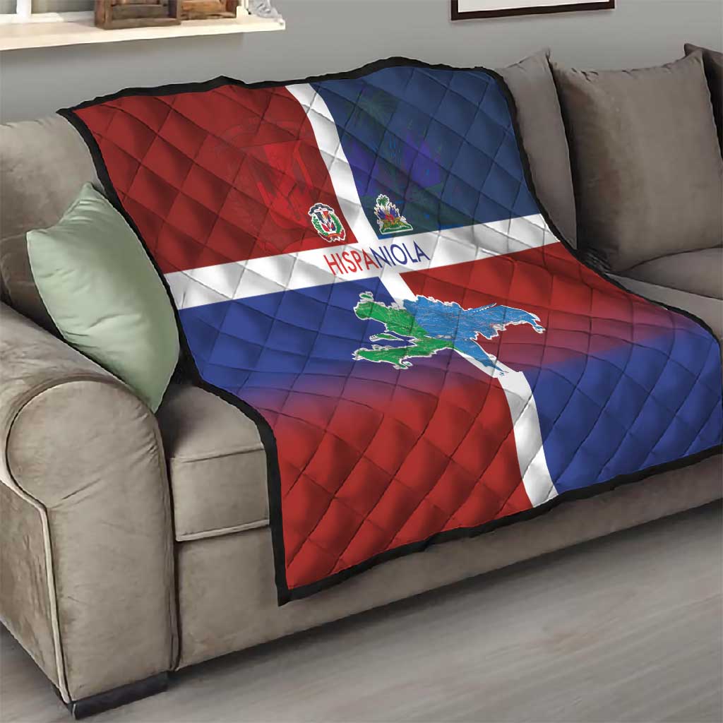Hispaniola Quilt Haiti and Dominican Republic Emblems and Flag Style LT03