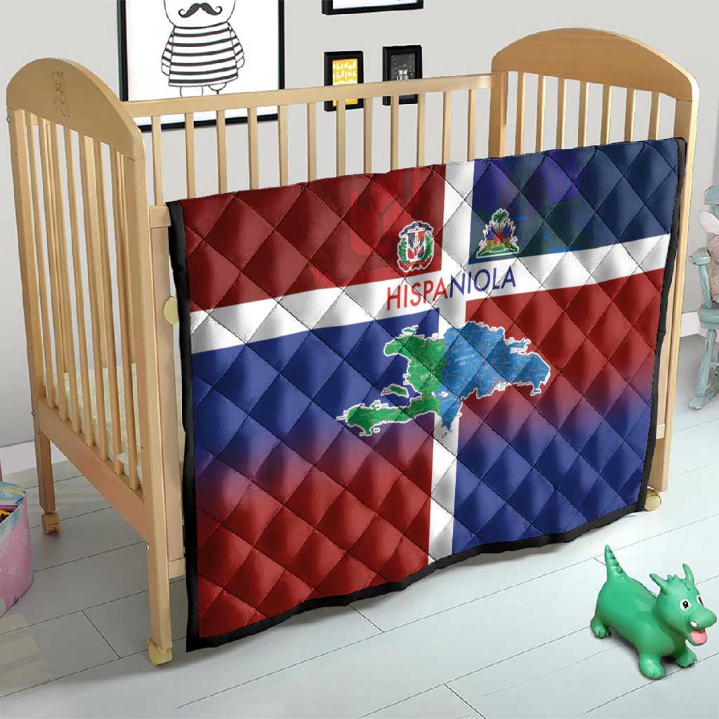 Hispaniola Quilt Haiti and Dominican Republic Emblems and Flag Style LT03