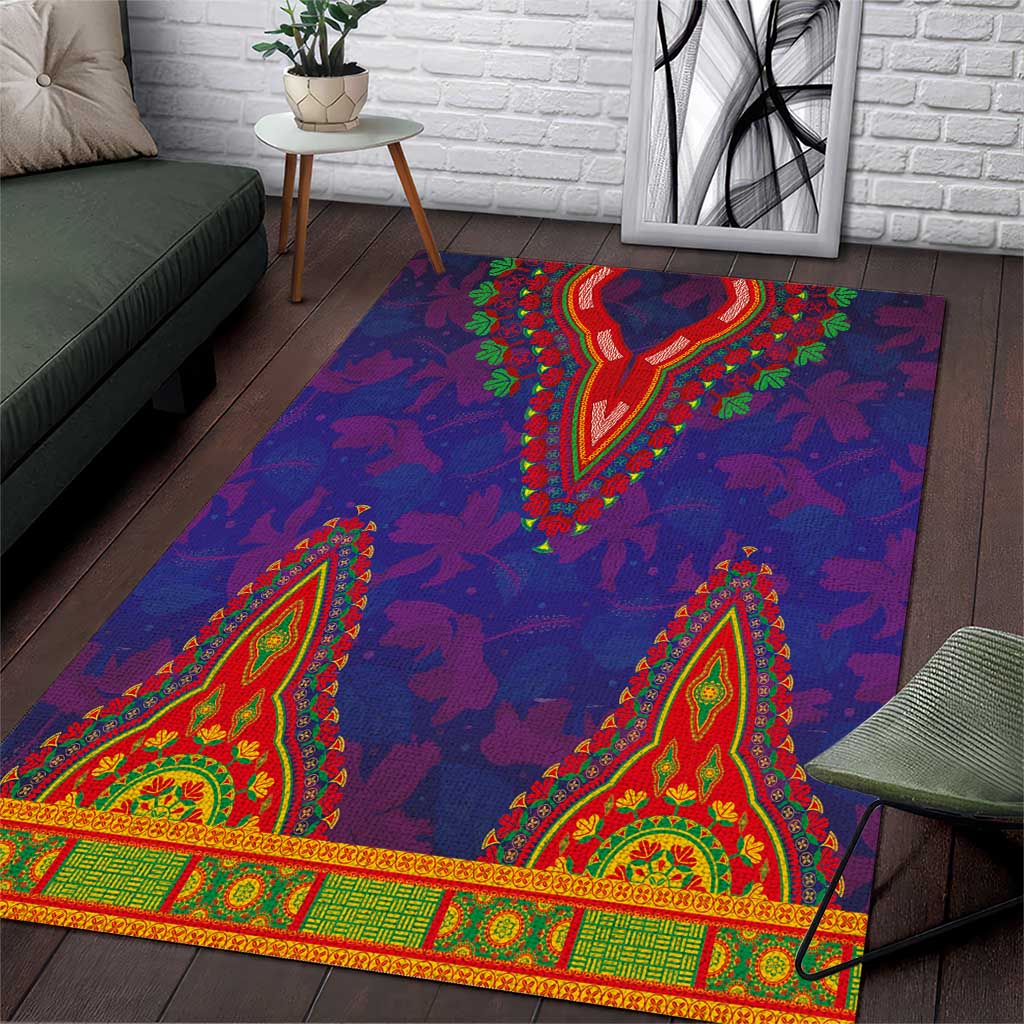 Haiti Area Rug Choeblack Dashiki Style Blue Color LT03