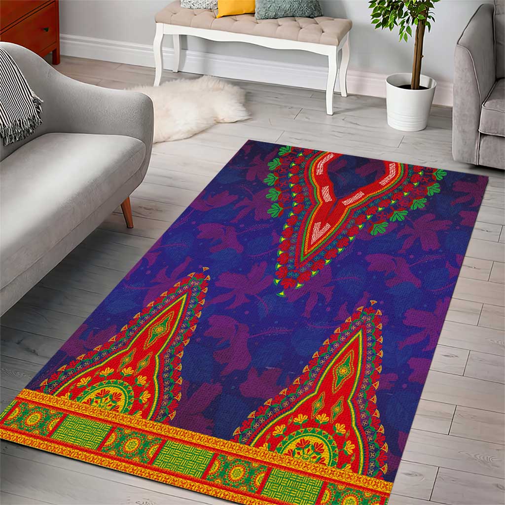 Haiti Area Rug Choeblack Dashiki Style Blue Color LT03