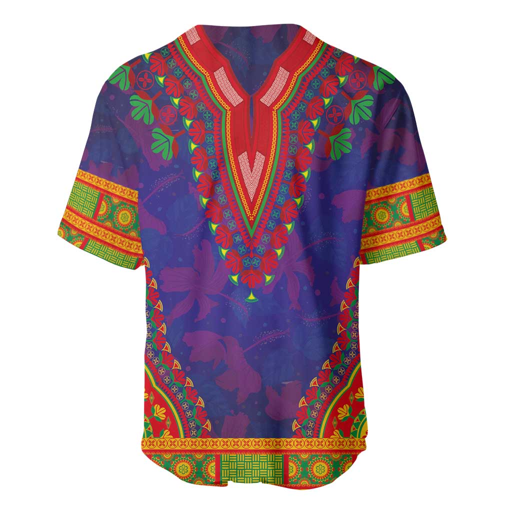 Haiti Baseball Jersey Choeblack Dashiki Style Blue Color LT03