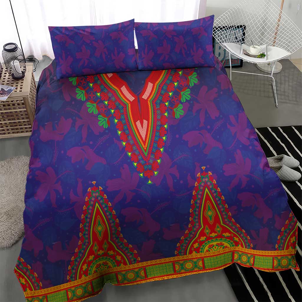 Haiti Bedding Set Choeblack Dashiki Style Blue Color LT03