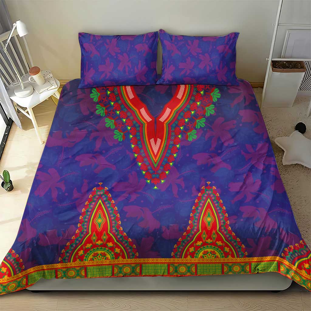 Haiti Bedding Set Choeblack Dashiki Style Blue Color LT03
