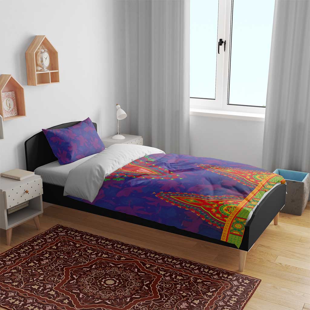 Haiti Bedding Set Choeblack Dashiki Style Blue Color LT03