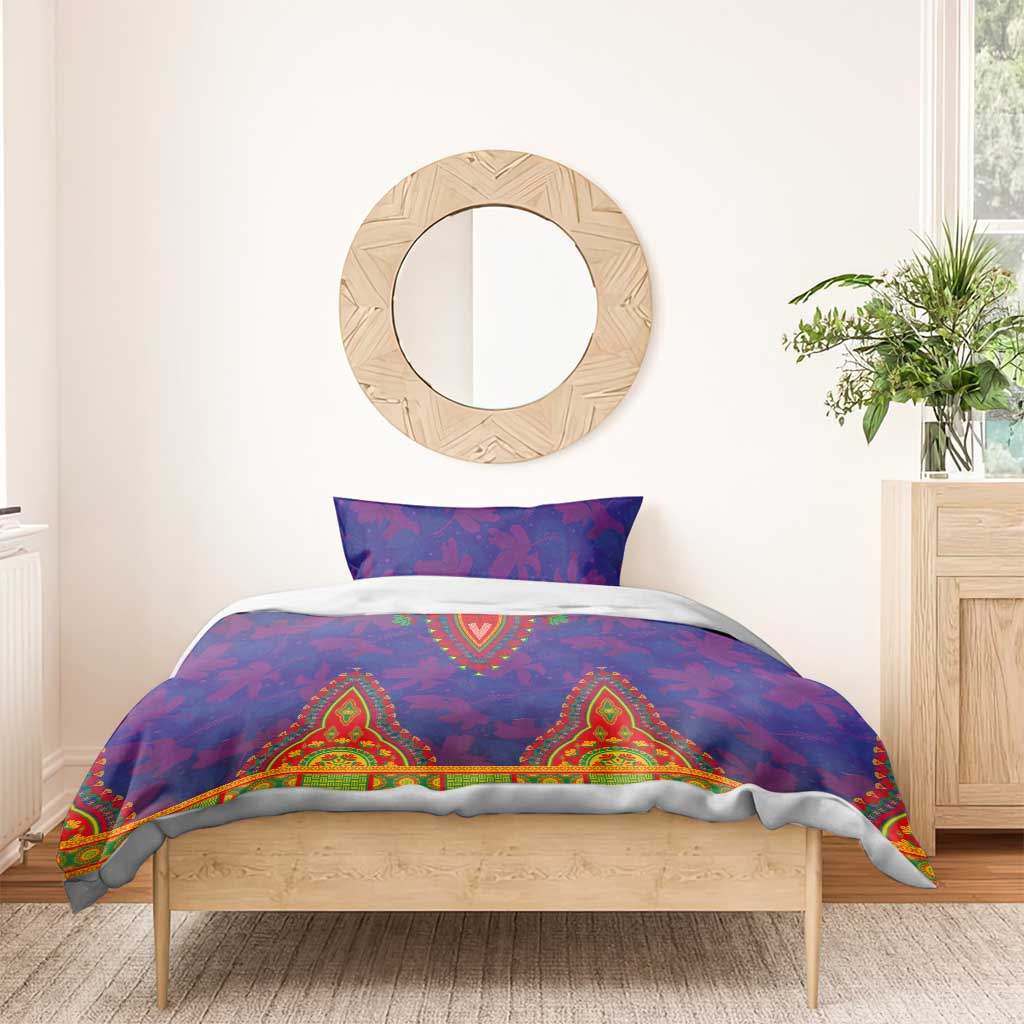 Haiti Bedding Set Choeblack Dashiki Style Blue Color LT03