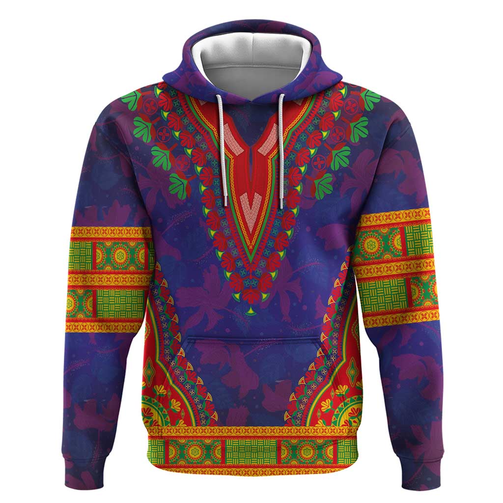 Haiti Choeblack Dashiki Style Hoodie Blue Color LT03