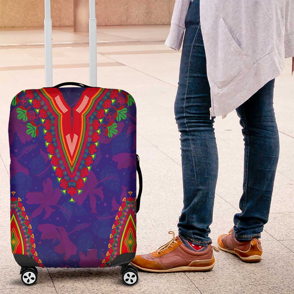 Haiti Choeblack Dashiki Style Luggage Cover Blue Color LT03