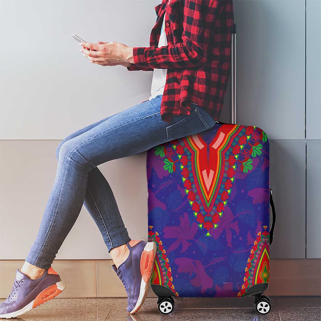Haiti Choeblack Dashiki Style Luggage Cover Blue Color LT03