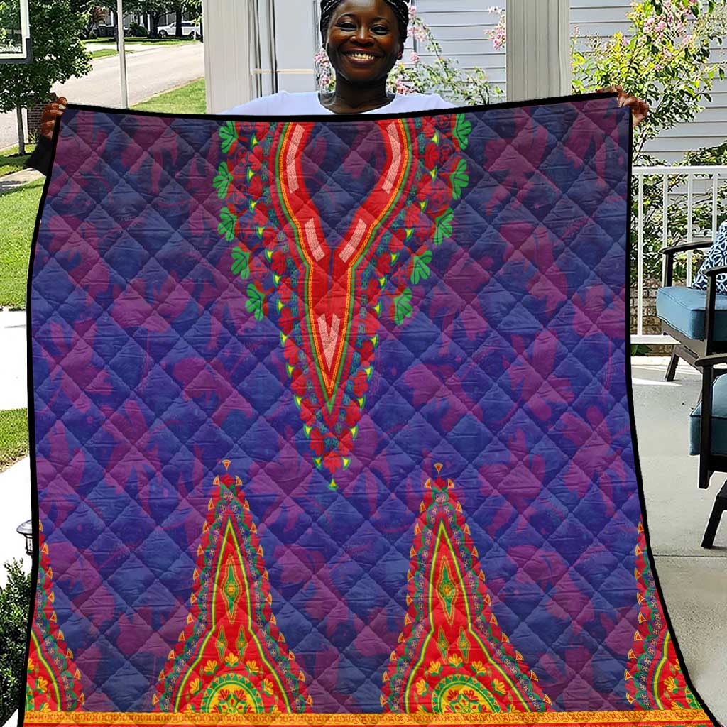 Haiti Quilt Choeblack Dashiki Style Blue Color LT03