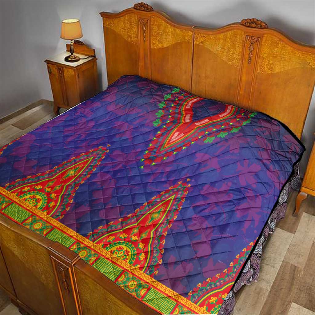 Haiti Quilt Choeblack Dashiki Style Blue Color LT03