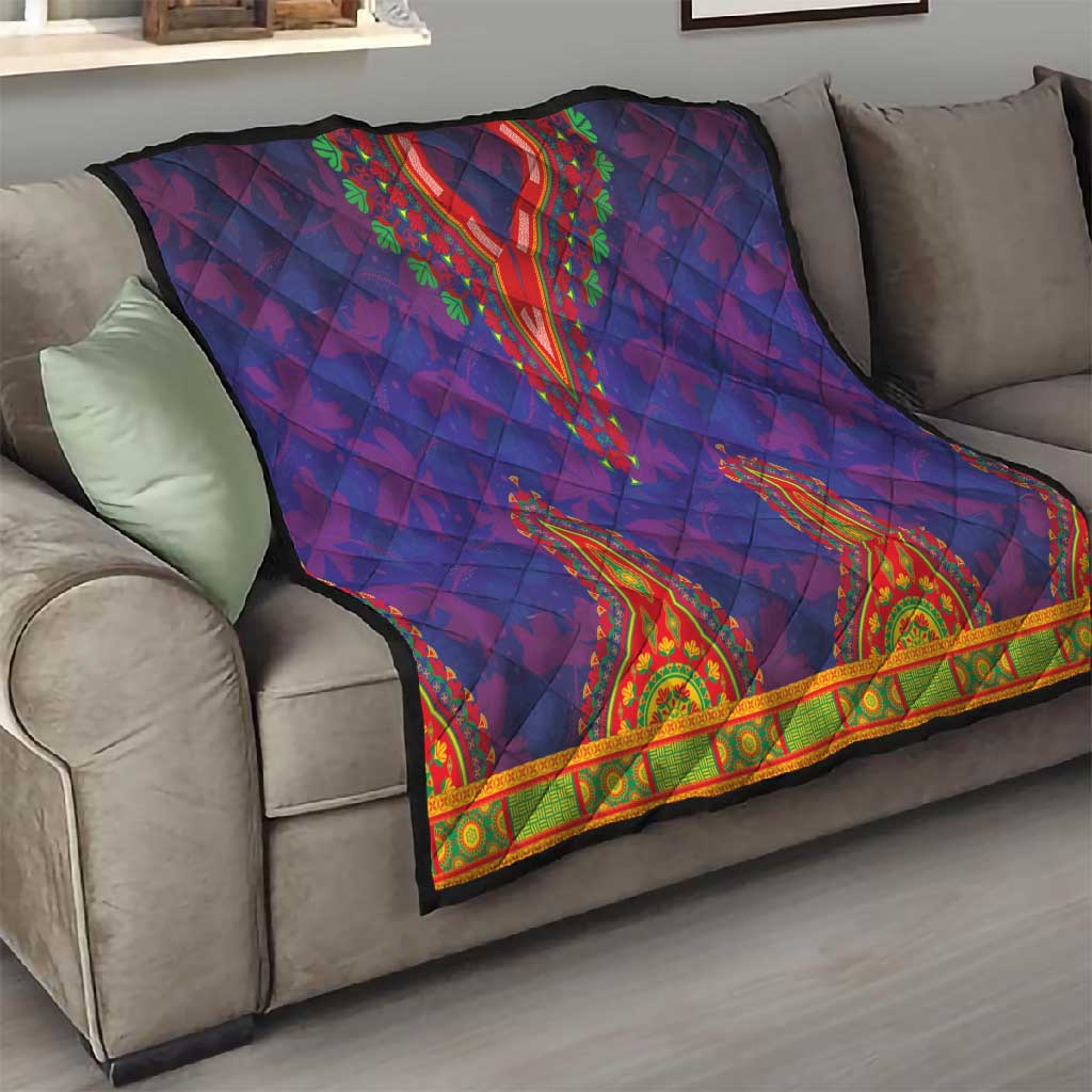 Haiti Quilt Choeblack Dashiki Style Blue Color LT03