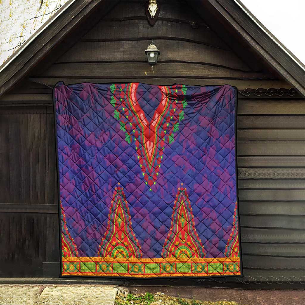 Haiti Quilt Choeblack Dashiki Style Blue Color LT03
