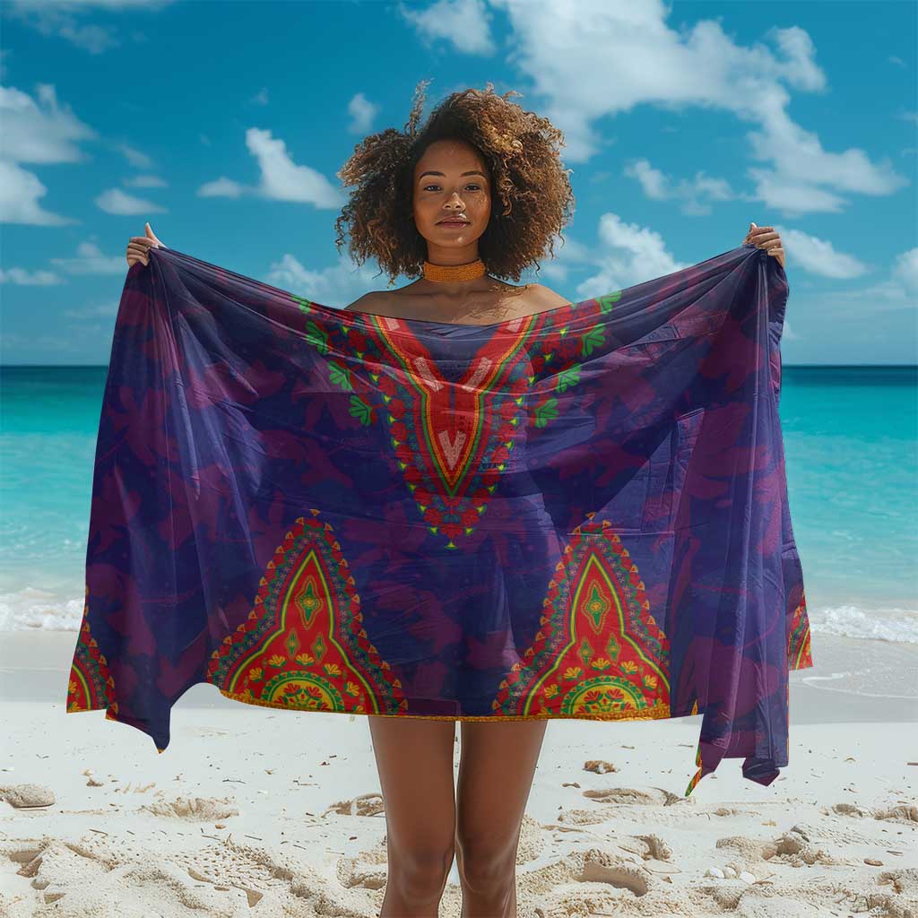 Haiti Sarong Choeblack Dashiki Style Blue Color LT03