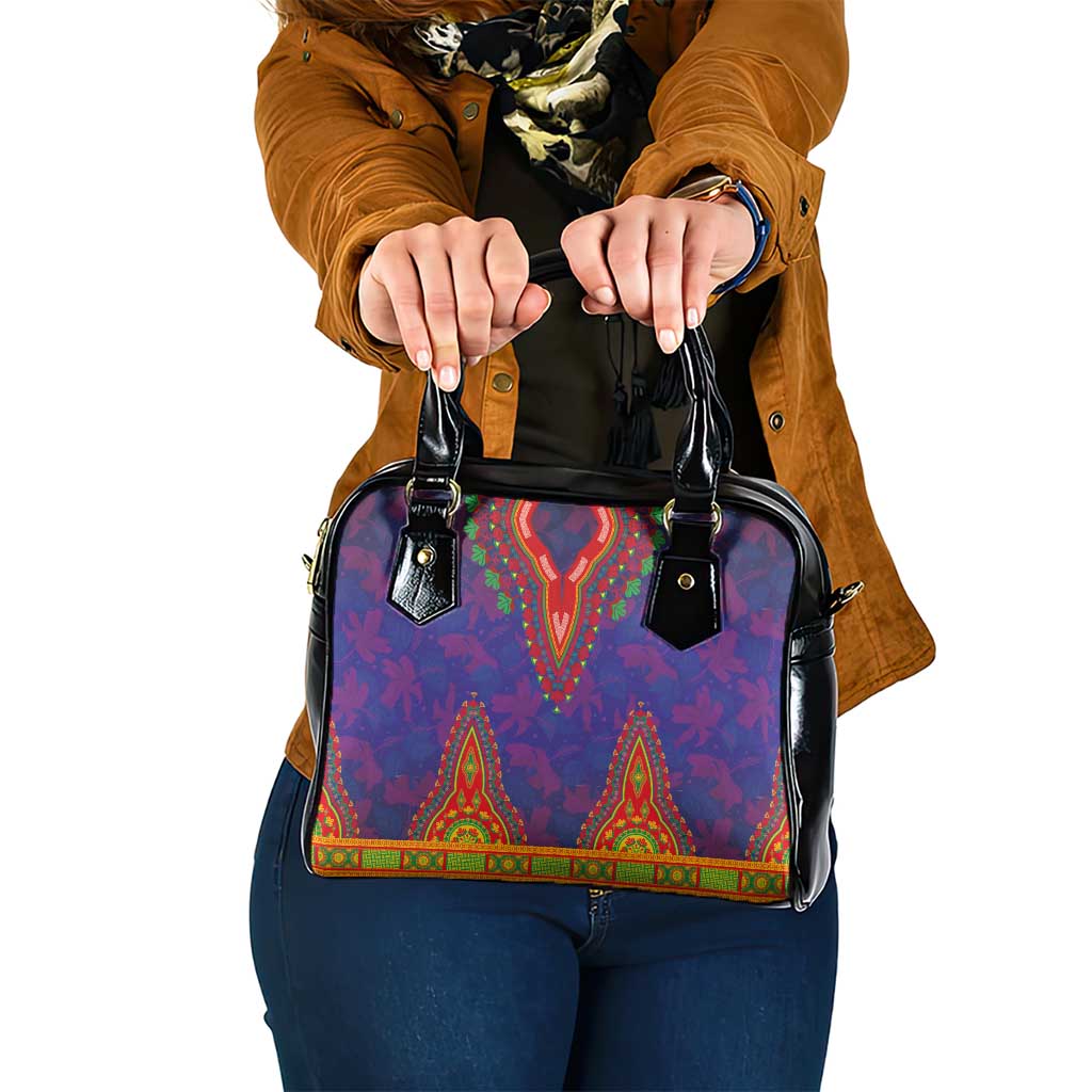 Haiti Choeblack Dashiki Style Shoulder Handbag Blue Color LT03