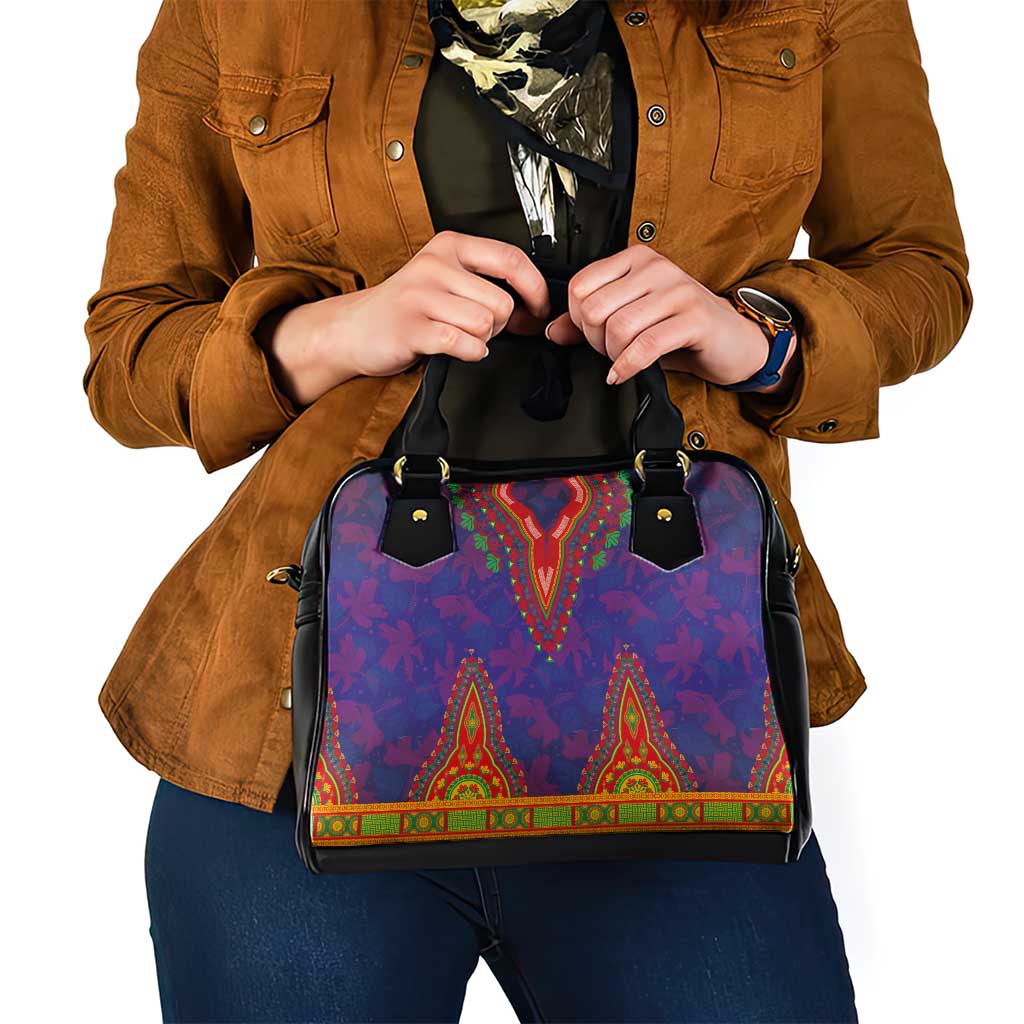 Haiti Choeblack Dashiki Style Shoulder Handbag Blue Color LT03