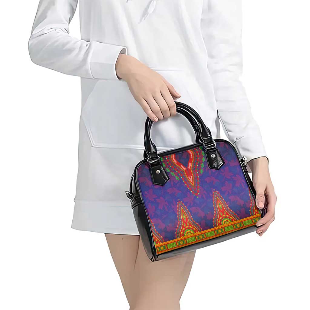 Haiti Choeblack Dashiki Style Shoulder Handbag Blue Color LT03