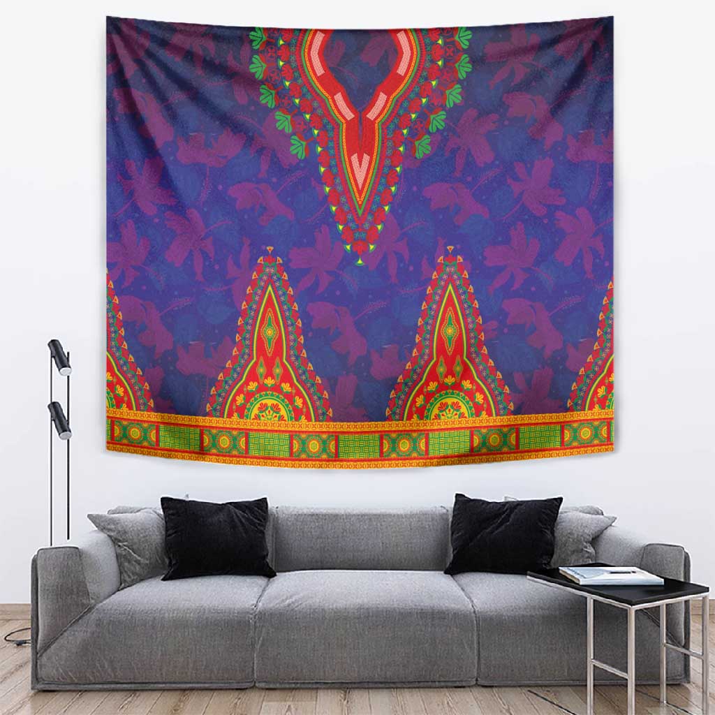 Haiti Tapestry Choeblack Dashiki Style Blue Color LT03