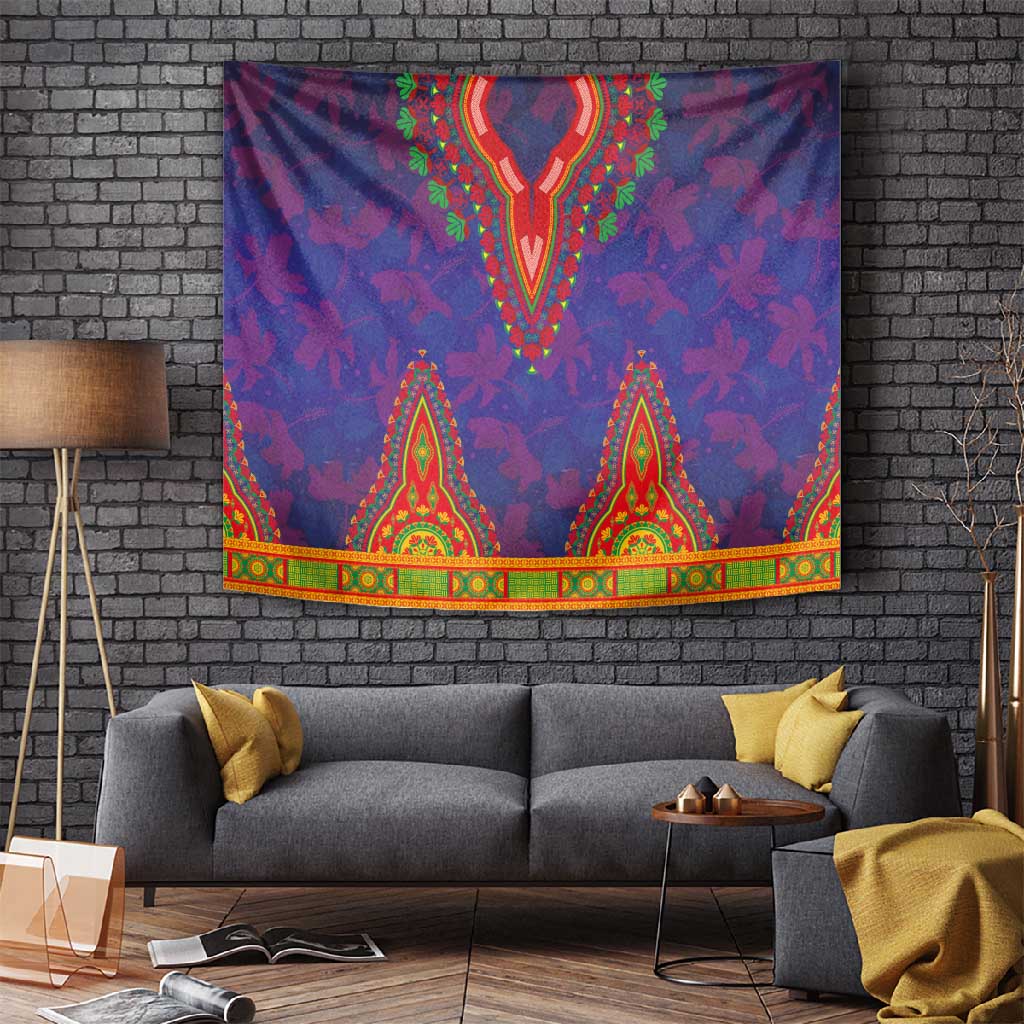 Haiti Tapestry Choeblack Dashiki Style Blue Color LT03