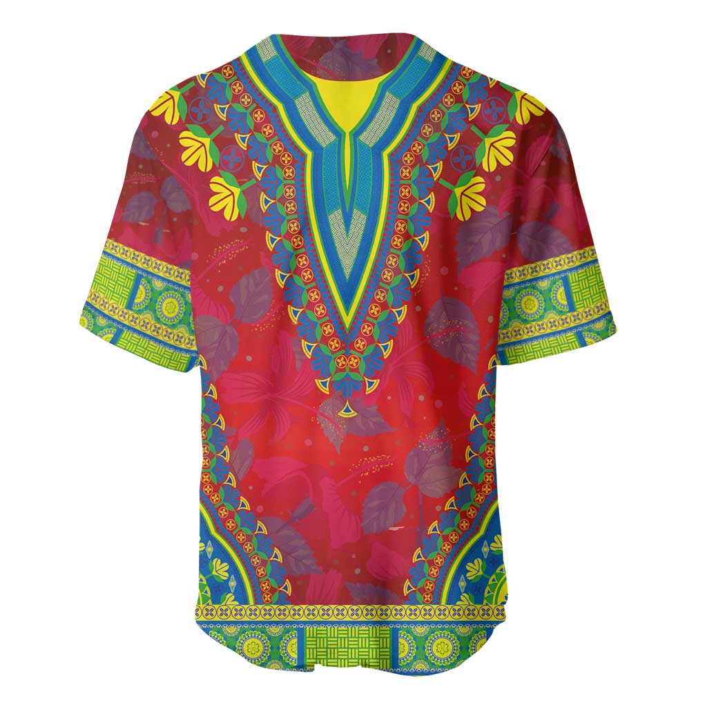 Haiti Baseball Jersey Choeblack Dashiki Style Red Color LT03