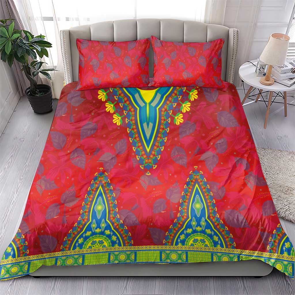 Haiti Bedding Set Choeblack Dashiki Style Red Color LT03