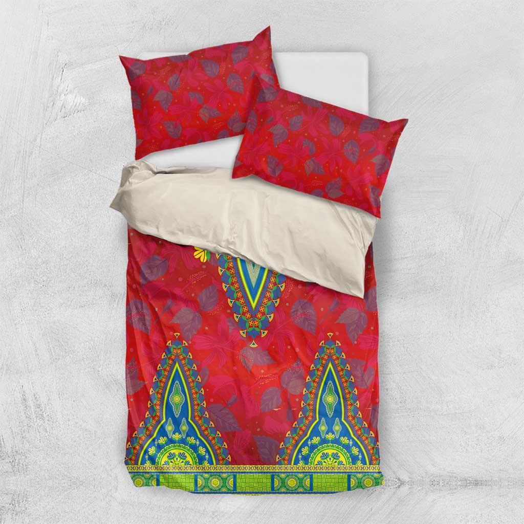 Haiti Bedding Set Choeblack Dashiki Style Red Color LT03