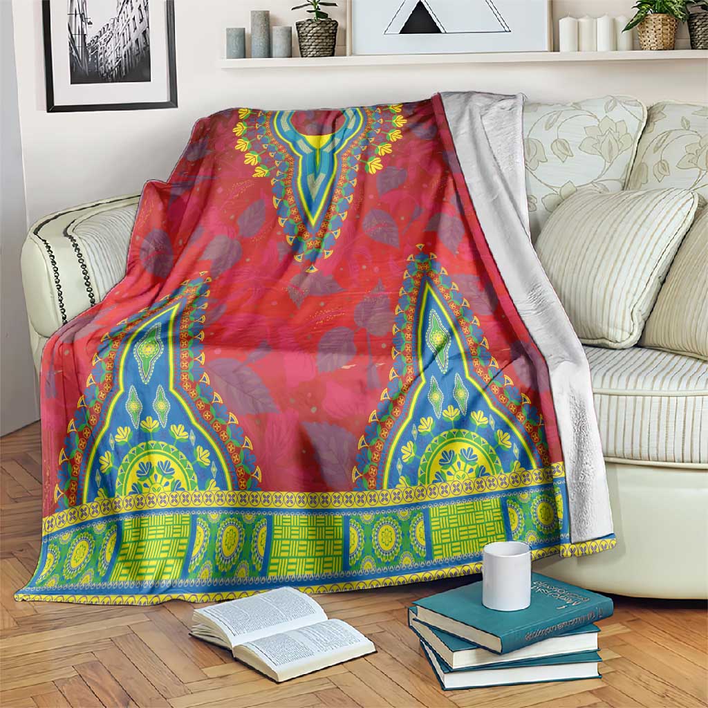 Haiti Blanket Choeblack Dashiki Style Red Color LT03