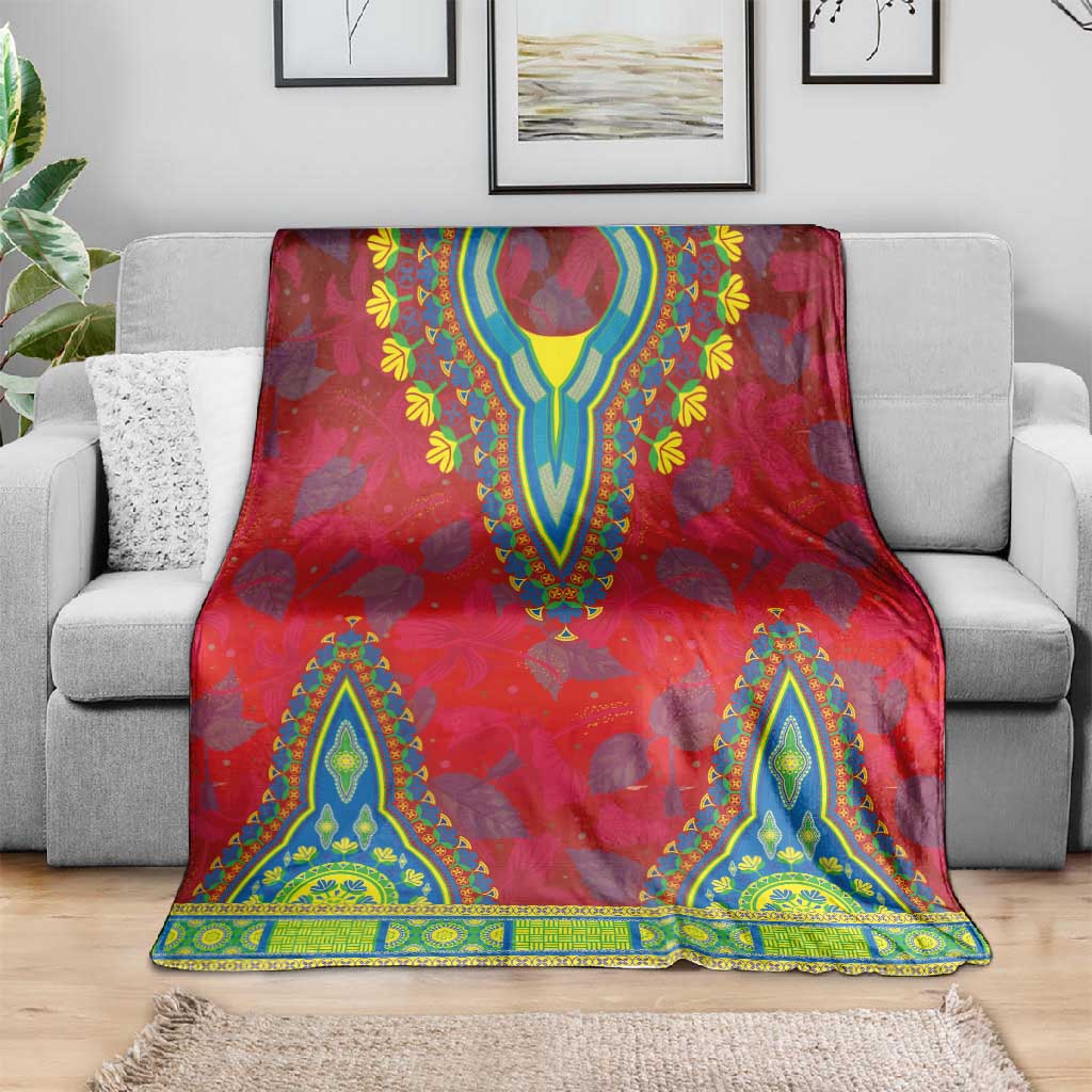 Haiti Blanket Choeblack Dashiki Style Red Color LT03