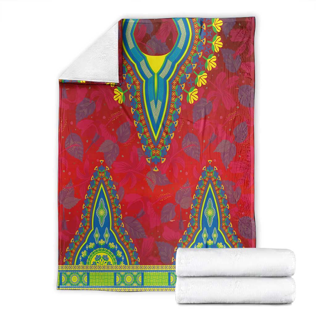 Haiti Blanket Choeblack Dashiki Style Red Color LT03