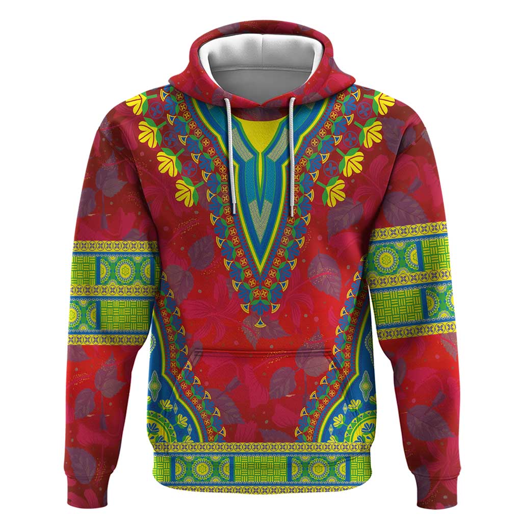 Haiti Choeblack Dashiki Style Hoodie Red Color LT03