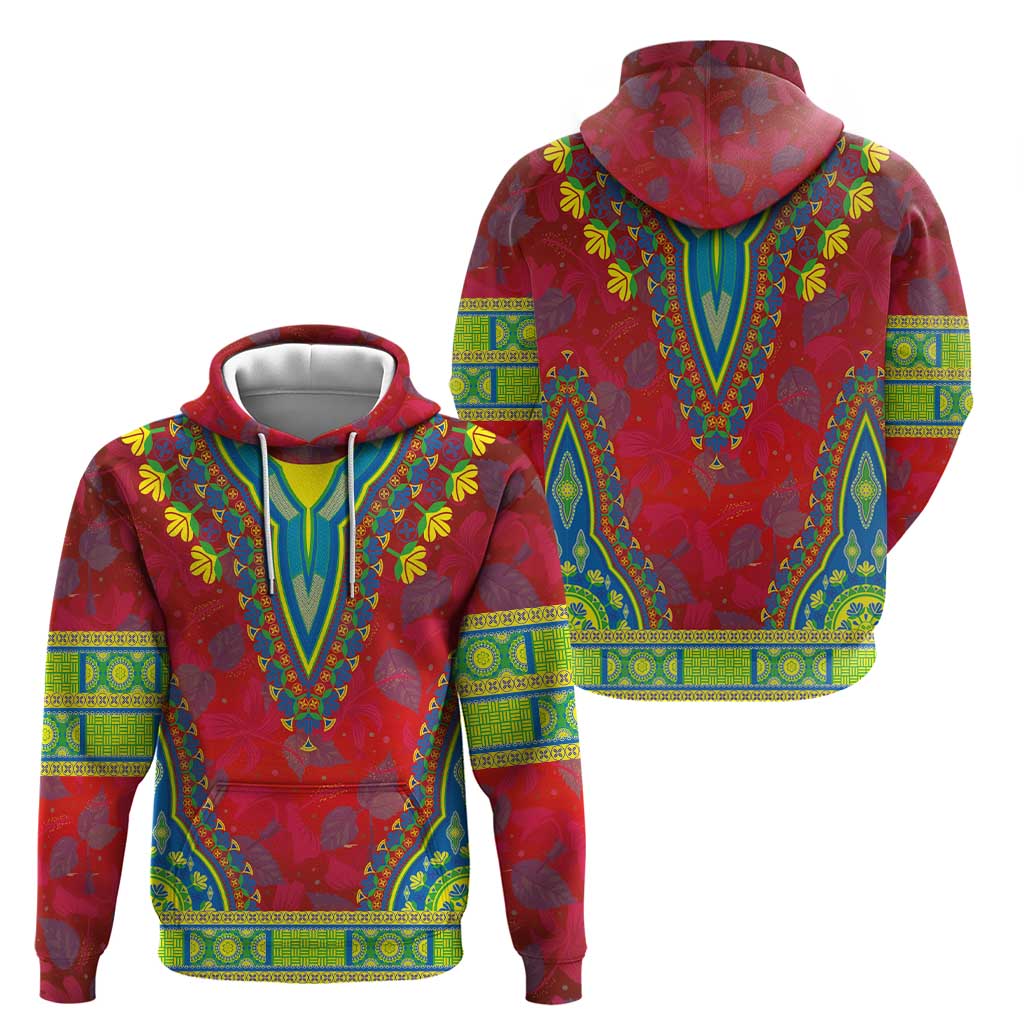 Haiti Choeblack Dashiki Style Hoodie Red Color LT03