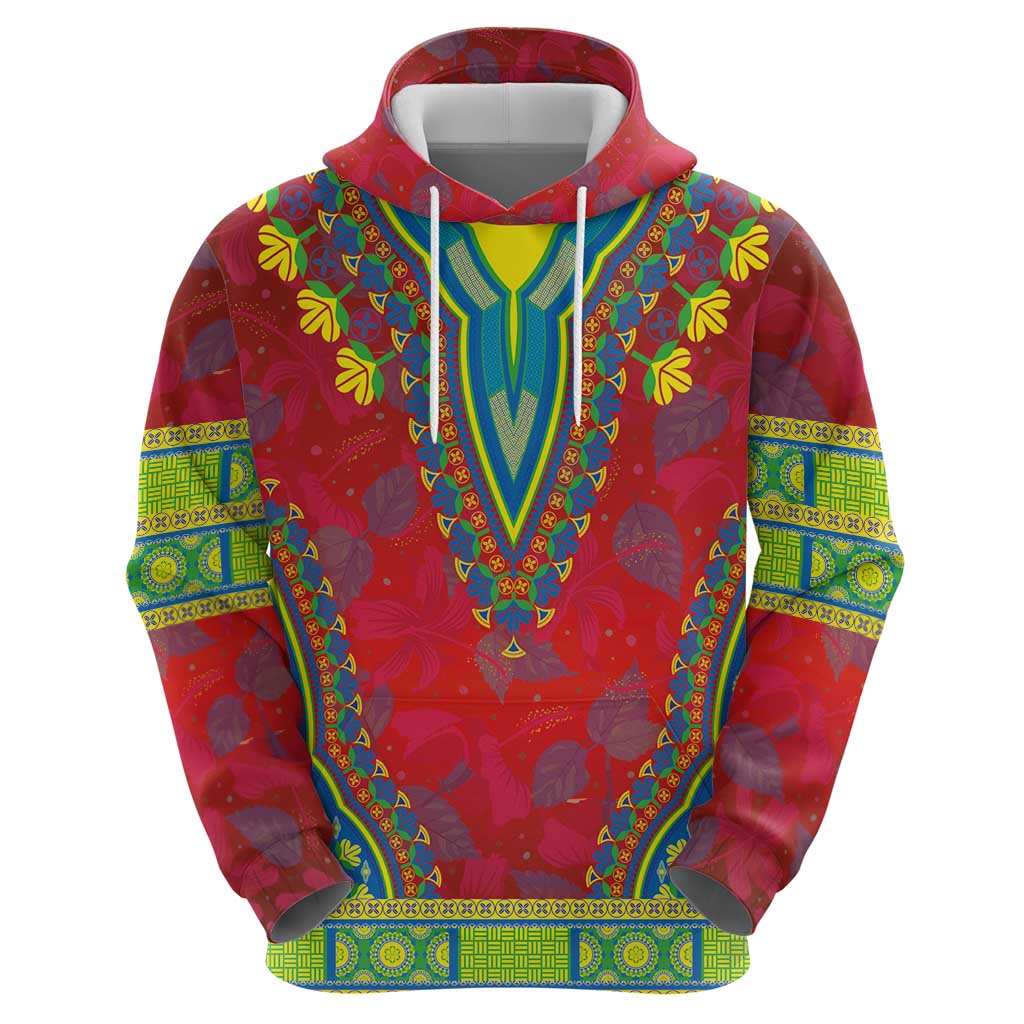 Haiti Choeblack Dashiki Style Hoodie Red Color LT03